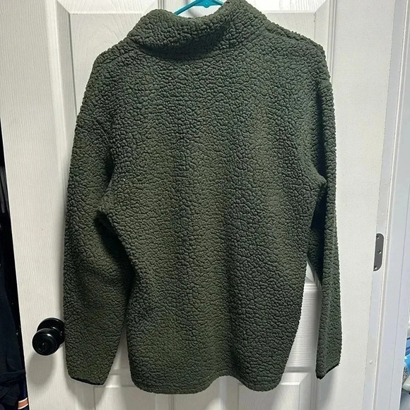 GREEN VICTORIAS SECRET PINK SHERPA PULLOVER - Picture 5 of 5